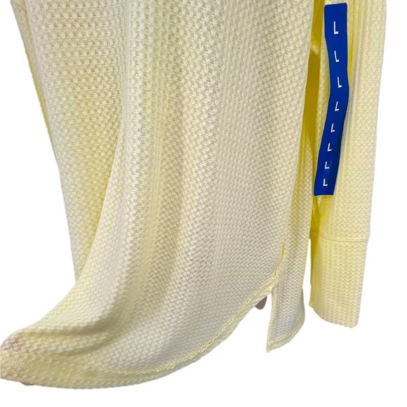 Vintage America Tunic Women's L Buttery Yellow Waffle Knit Cottagecore Soft Girl - Picture 4 of 8